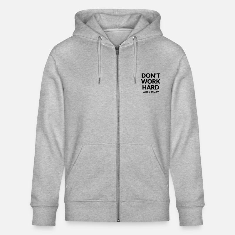 Arbeite nicht hart, arbeite klug - Stanley/Stella Unisex Bio-Kapuzenjacke CULTIVATOR  - Grau meliert