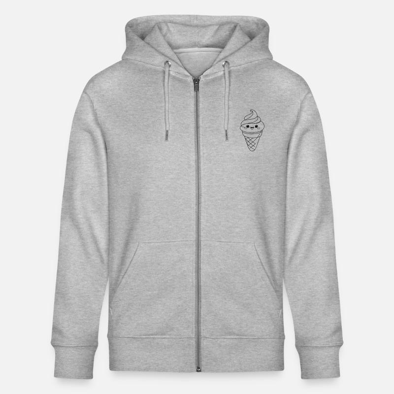 Softeis Eiscreme Icon Minimal Statement - Stanley/Stella Unisex Bio-Kapuzenjacke CULTIVATOR  - Grau meliert