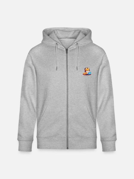 Shiba Inu Gamer | Pixel Art-stijl | Nerd - Stanley/Stella Uniseks bio-ziphoodie CULTIVATOR  - grijs gemêleerd