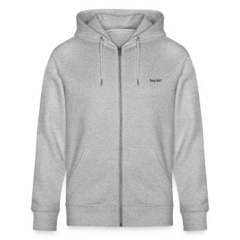 BEWEG DICH SPORT - Stanley/Stella Unisex Bio-Kapuzenjacke CULTIVATOR  - Grau meliert - Vorne - Jaron (178cm) & Liana (172cm)