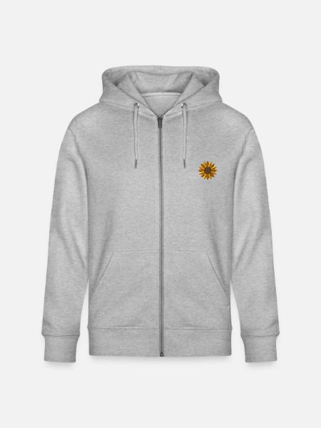 Tournesol brodé - Veste à capuche bio CULTIVATOR Stanley/Stella Unisexe - gris chiné