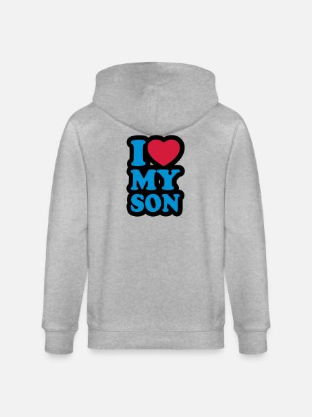 I love my son - Stanley/Stella CULTIVATOR Unisex Organic Hooded Jacket - heather grey