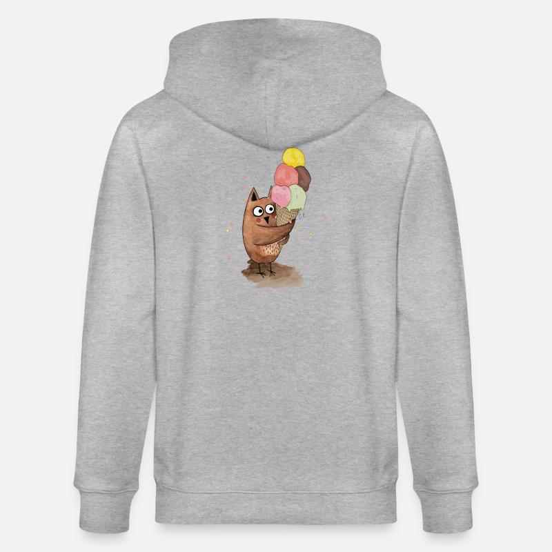 Eule mit riesigem Eis - Stanley/Stella Unisex Bio-Kapuzenjacke CULTIVATOR  - Grau meliert