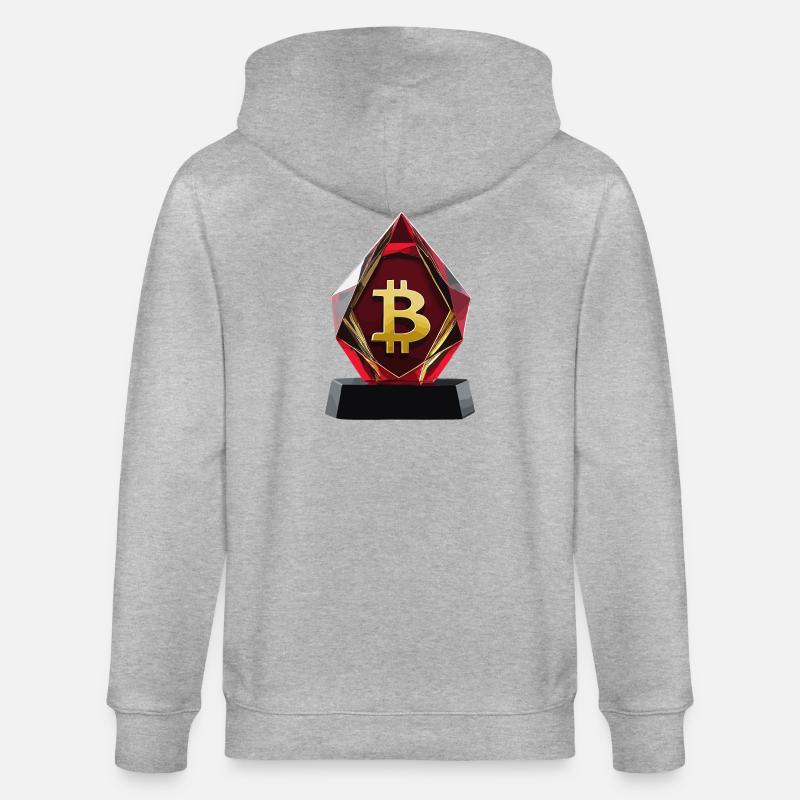 Conception de logo Bitcoin Crystal - Veste à capuche bio CULTIVATOR Stanley/Stella Unisexe - gris chiné