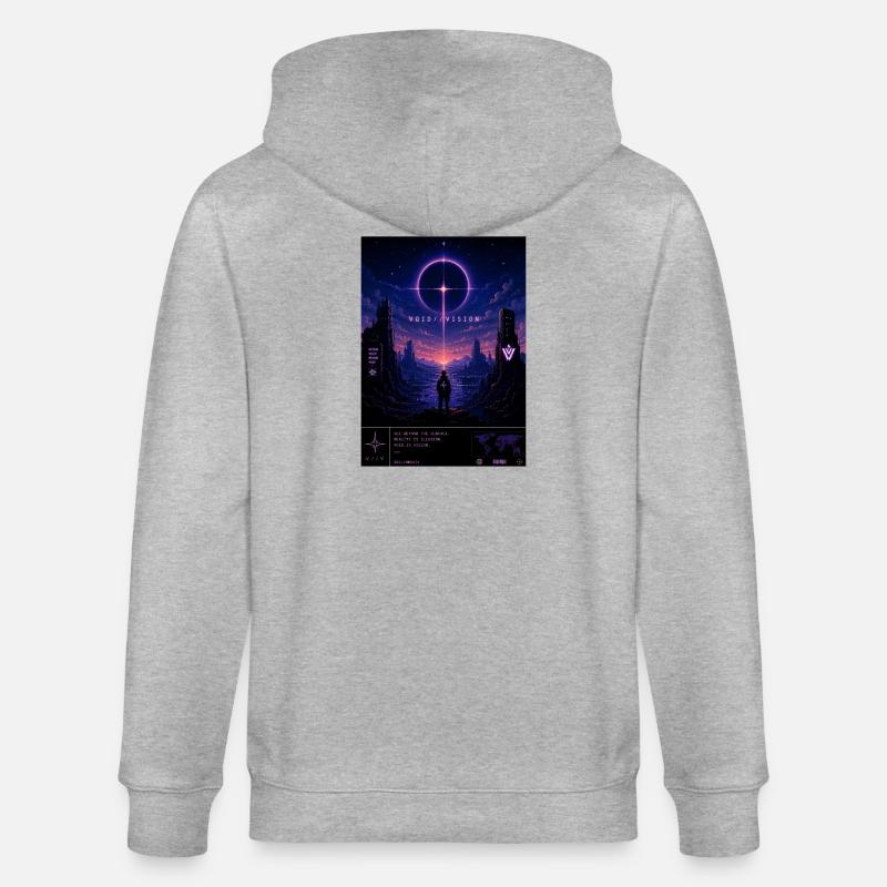 VOID//VISION – Pixel Void Dreams - Stanley/Stella CULTIVATOR Unisex Organic Hooded Jacket - heather grey