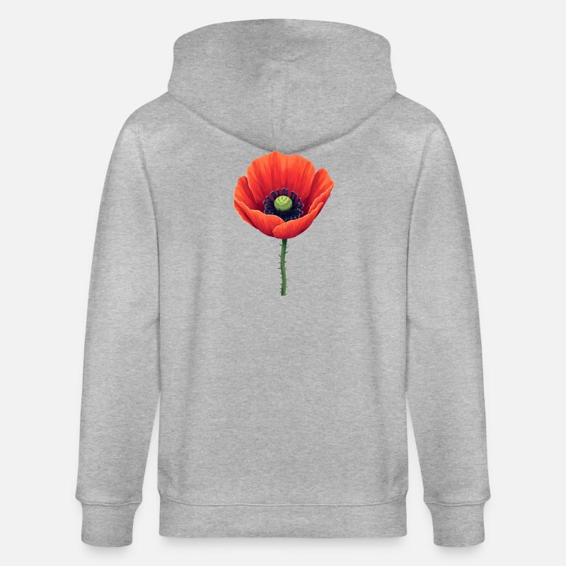 Mohnblume - Stanley/Stella Unisex Bio-Kapuzenjacke CULTIVATOR - Grau meliert