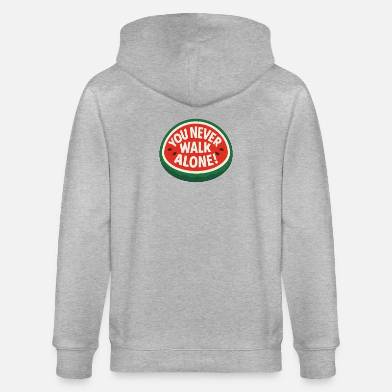 On ne marche jamais seul - Pastèque - Veste à capuche bio CULTIVATOR Stanley/Stella Unisexe - gris chiné