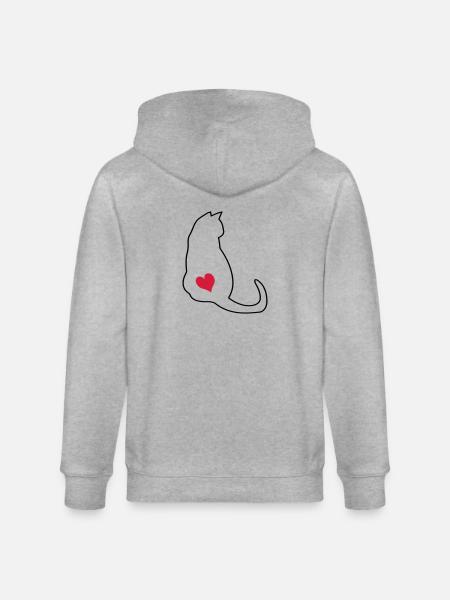 Chat - Veste à capuche bio CULTIVATOR Stanley/Stella Unisexe - gris chiné
