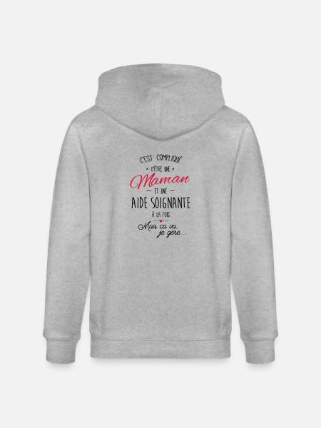 maman et Aide soignante - Veste à capuche bio CULTIVATOR Stanley/Stella Unisexe - gris chiné