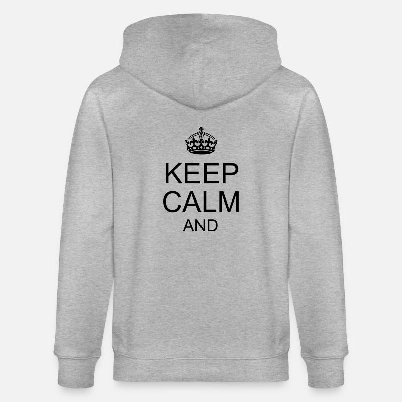 Keep calm and YOUR TEXT - Stanley/Stella Unisex Bio-Kapuzenjacke CULTIVATOR  - Grau meliert