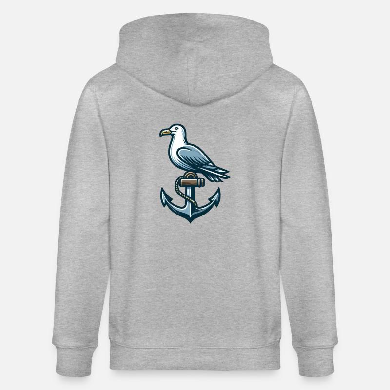 Ancre avec Seagull - Veste à capuche bio CULTIVATOR Stanley/Stella Unisexe - gris chiné