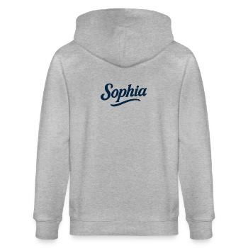 Abstraktes Wasserfarben Design - Stanley/Stella Unisex Bio-Kapuzenjacke CULTIVATOR  - Grau meliert - Hinten - Luana (180cm)