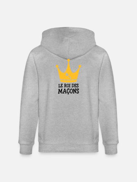Le Roi des Maçon ! - Veste à capuche bio CULTIVATOR Stanley/Stella Unisexe - gris chiné