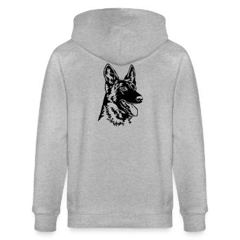 Hollandse Herder Kopf - Stanley/Stella Unisex Bio-Kapuzenjacke CULTIVATOR  - Grau meliert - Hinten - Luana (180cm)