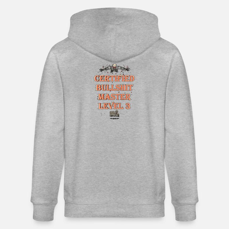 Certifié Bullshit Master Niveau 3 - Veste à capuche bio CULTIVATOR Stanley/Stella Unisexe - gris chiné