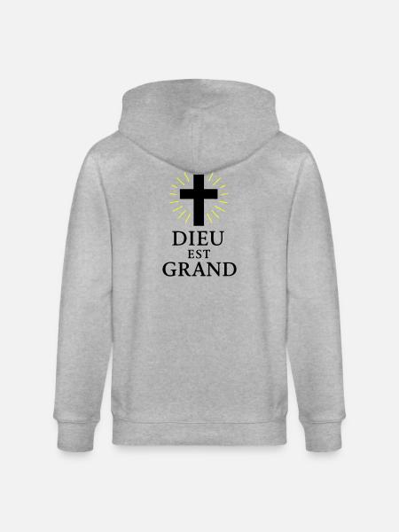 DIEU EST GRAND - Veste à capuche bio CULTIVATOR Stanley/Stella Unisexe - gris chiné