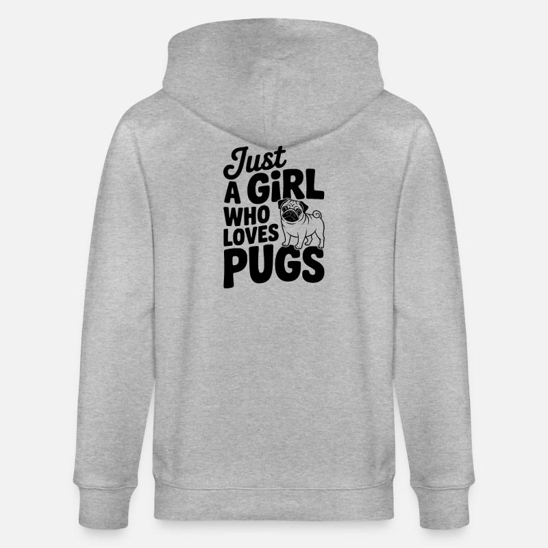 Nur ein Mädchen, das Möpse liebt - Stanley/Stella Unisex Bio-Kapuzenjacke CULTIVATOR  - Grau meliert