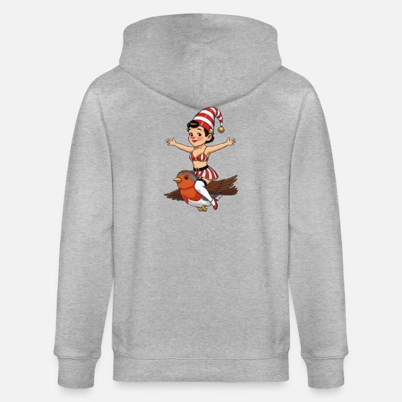 Fille name dans le dos, Robin - Veste à capuche bio CULTIVATOR Stanley/Stella Unisexe - gris chiné