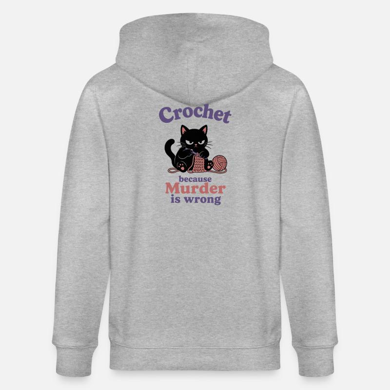 Crochet Because Murder Is Wrong - Stanley/Stella Unisex Bio-Kapuzenjacke CULTIVATOR  - Grau meliert
