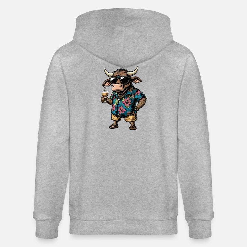 Stier Comic Sommer - Stanley/Stella Unisex Bio-Kapuzenjacke CULTIVATOR - Grau meliert