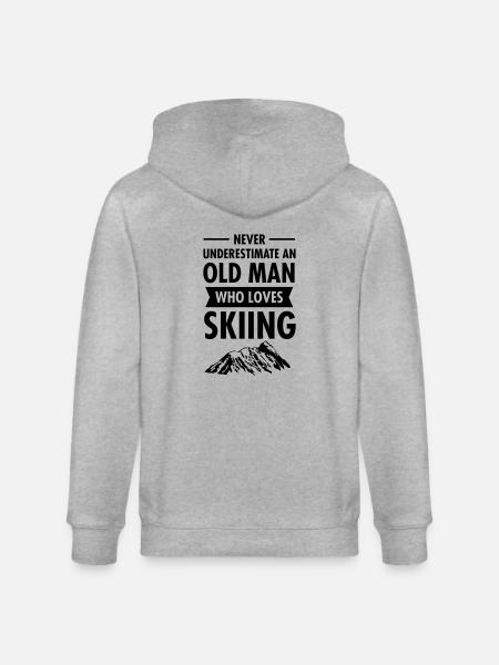 Old Man - Skiing - Stanley/Stella Unisex Bio-Kapuzenjacke CULTIVATOR - Grau meliert