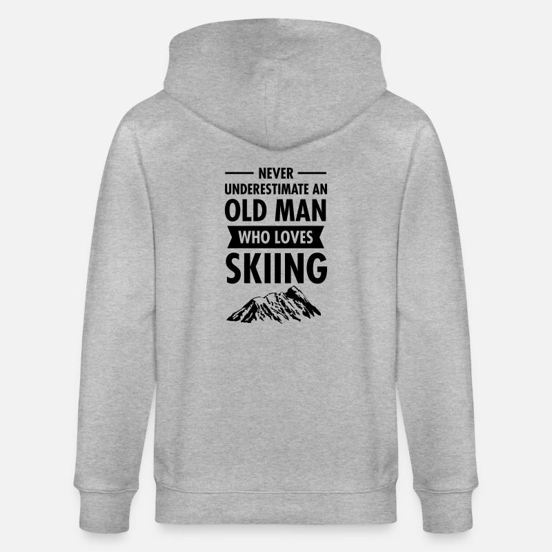 Old Man - Skiing - Stanley/Stella Unisex Bio-Kapuzenjacke CULTIVATOR  - Grau meliert