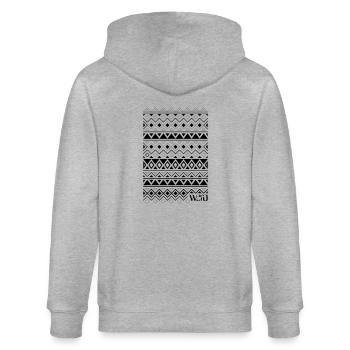 Azteken Maori - Stanley/Stella Unisex Bio-Kapuzenjacke CULTIVATOR  - Grau meliert - Hinten - Luana (180cm)