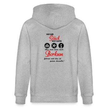 Glück Borkum - Stanley/Stella Unisex Bio-Kapuzenjacke CULTIVATOR  - Grau meliert - Hinten - Luana (180cm)