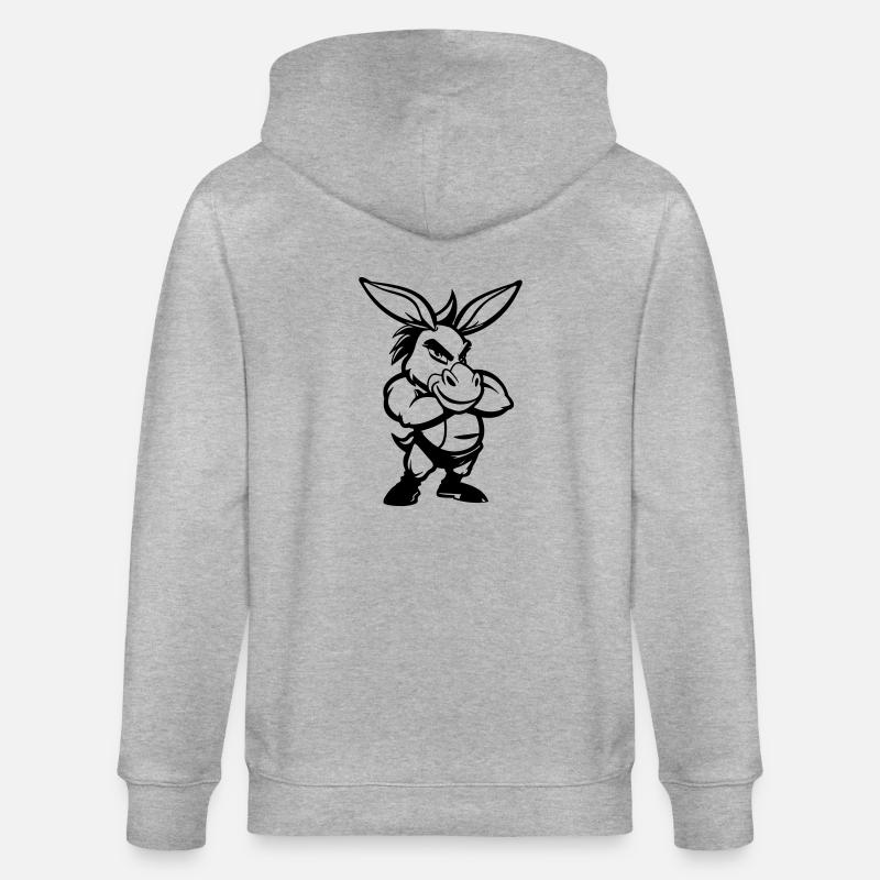Donkey Comic - Stanley/Stella CULTIVATOR  Unisex Organic Hooded Jacket - heather grey