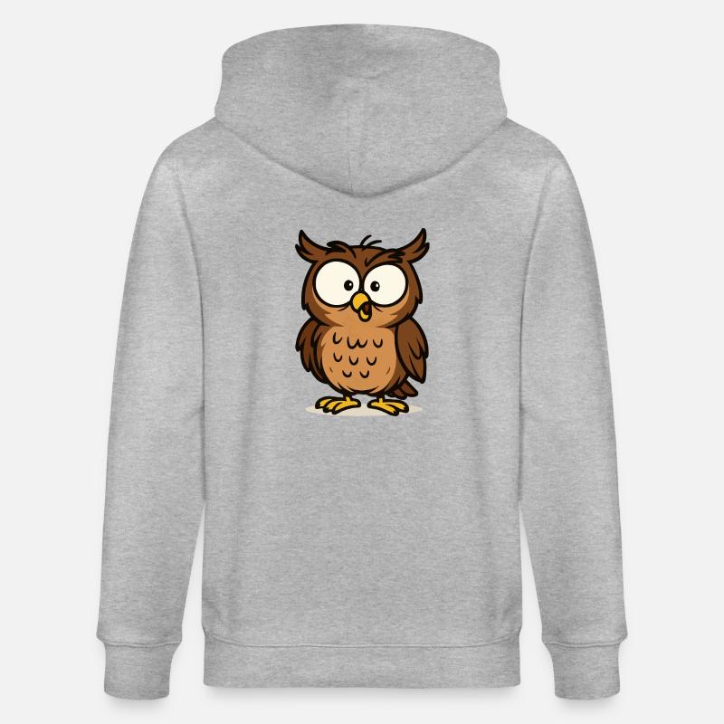 eule comic 1 - Stanley/Stella Unisex Bio-Kapuzenjacke CULTIVATOR  - Grau meliert