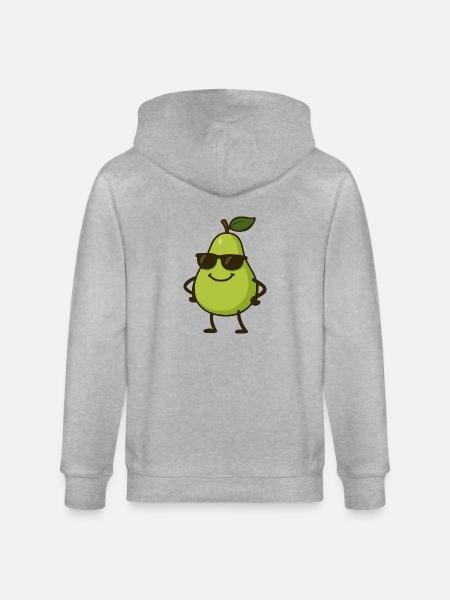 birne comic cool - Stanley/Stella Unisex Bio-Kapuzenjacke CULTIVATOR  - Grau meliert