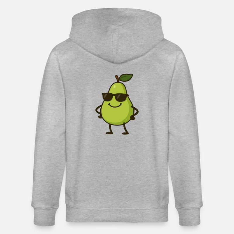 birne comic cool - Stanley/Stella Unisex Bio-Kapuzenjacke CULTIVATOR  - Grau meliert