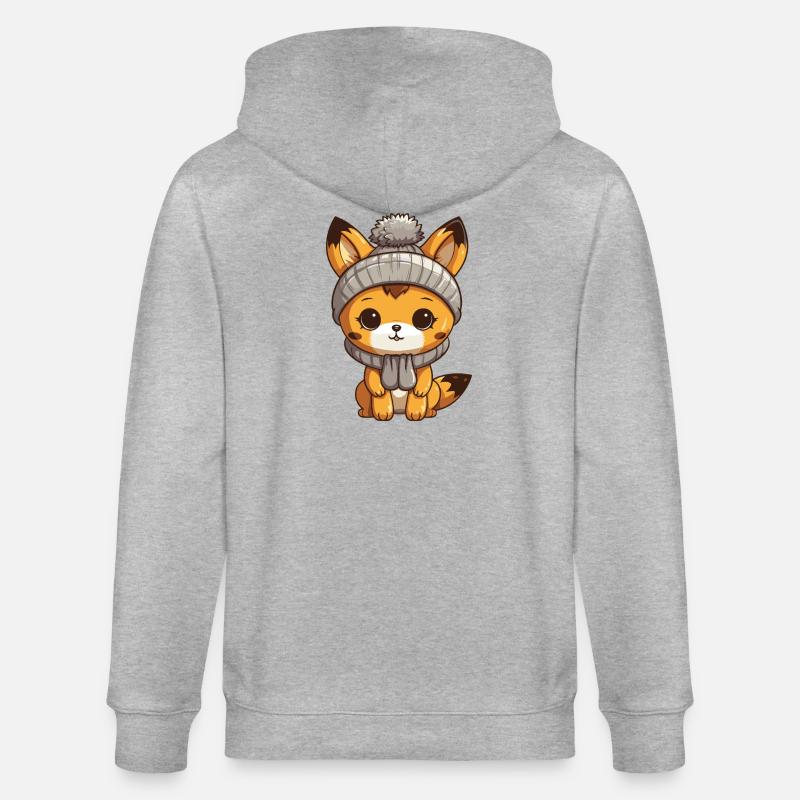 Fuchs Winter Comic - Stanley/Stella Unisex Bio-Kapuzenjacke CULTIVATOR  - Grau meliert