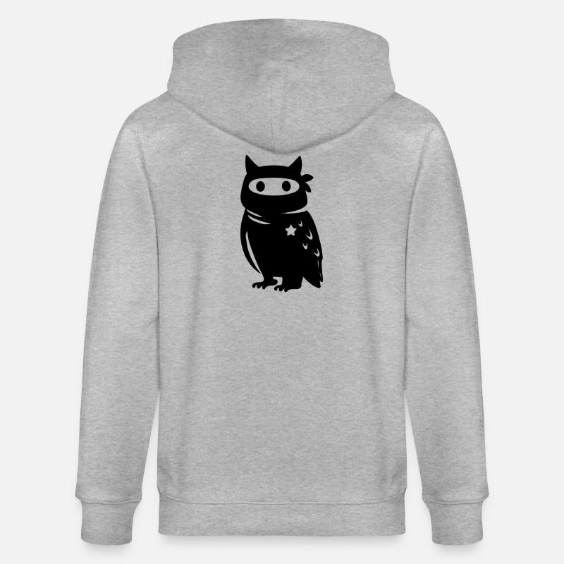 Vermummte Eule mit Stern – Antifaschismus Antifa - Stanley/Stella Unisex Bio-Kapuzenjacke CULTIVATOR - Grau meliert