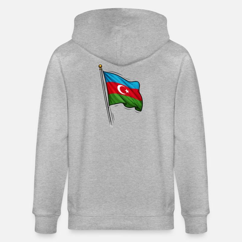 Conception du drapeau de l’Azerbaïdjan - Veste à capuche bio CULTIVATOR Stanley/Stella Unisexe - gris chiné