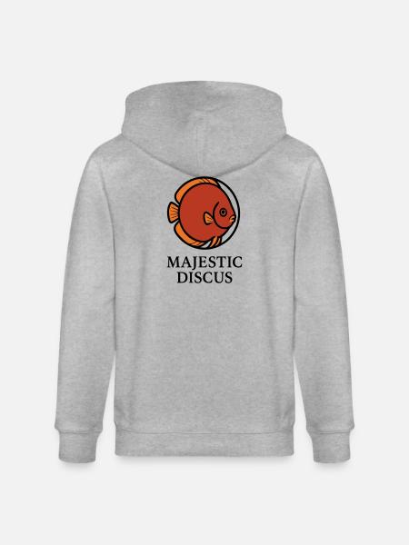 Majestic Circular Discus Fish Logo - Stanley/Stella CULTIVATOR  Unisex Organic Hooded Jacket - heather grey