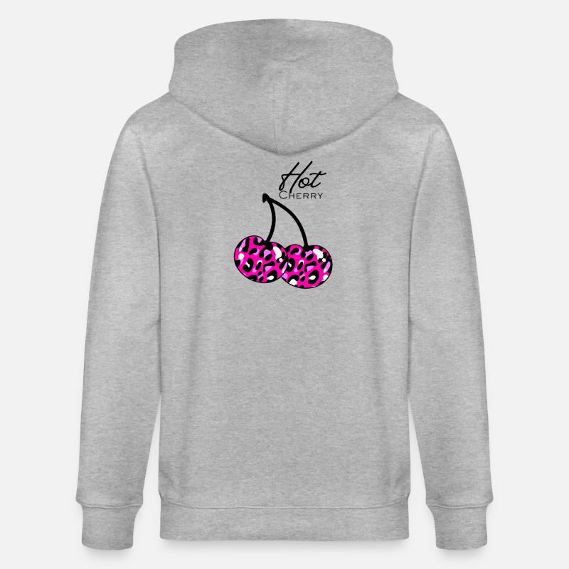 Pink Leopard Muster cherry - Stanley/Stella Unisex Bio-Kapuzenjacke CULTIVATOR - Grau meliert