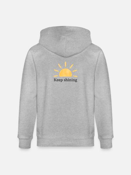 Keep Shining – Sun – Minimalist - Stanley/Stella CULTIVATOR Unisex Organic Hooded Jacket - heather grey