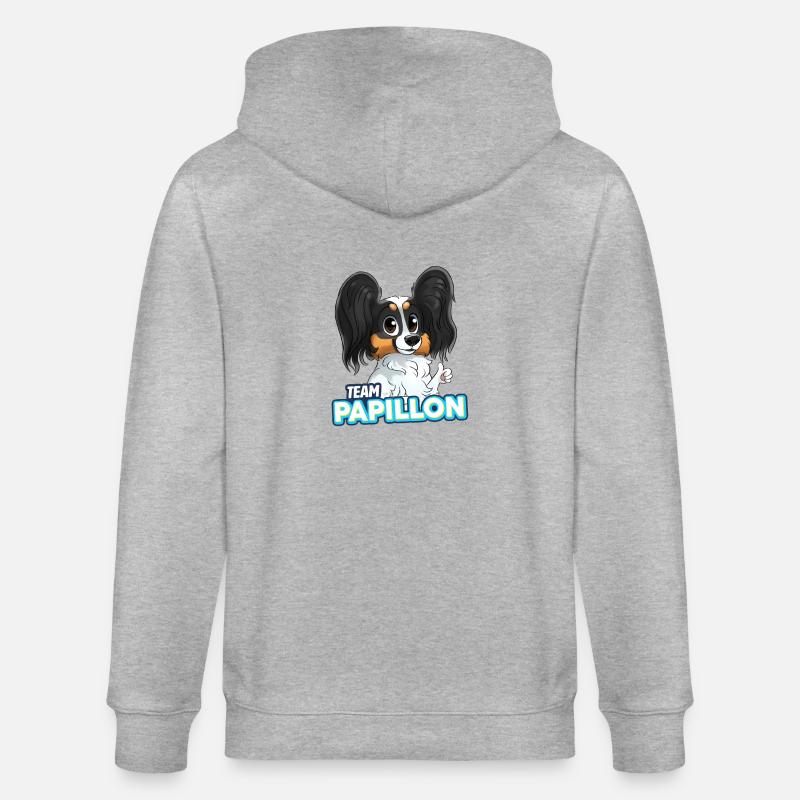 TEAM Papillon - Noir et Feu - Veste à capuche bio CULTIVATOR Stanley/Stella Unisexe - gris chiné