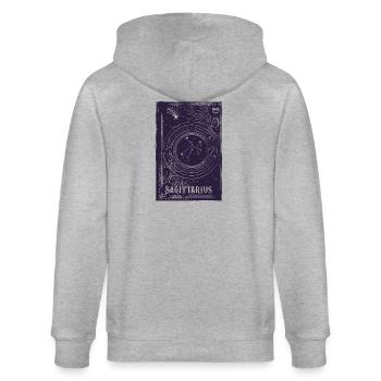 Constellation circulaire du Sagittaire - Veste à capuche bio CULTIVATOR Stanley/Stella Unisexe - gris chiné - Dos - Luana (180cm)