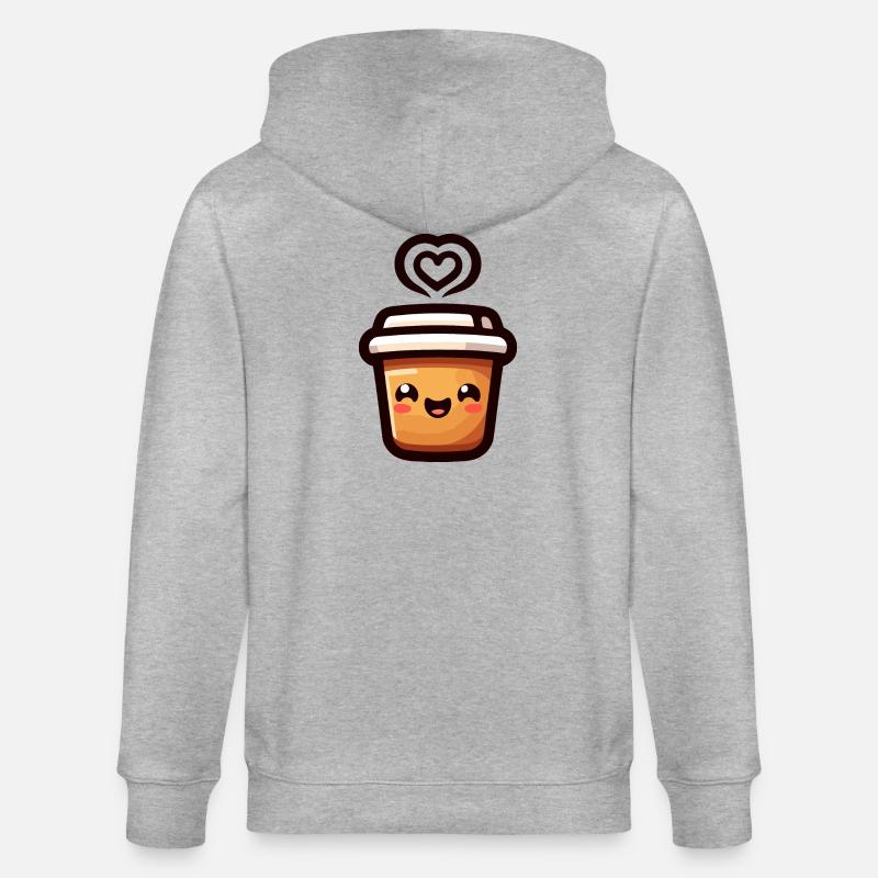 Caffeine Cutie : le joyeux Java - Veste à capuche bio CULTIVATOR Stanley/Stella Unisexe - gris chiné