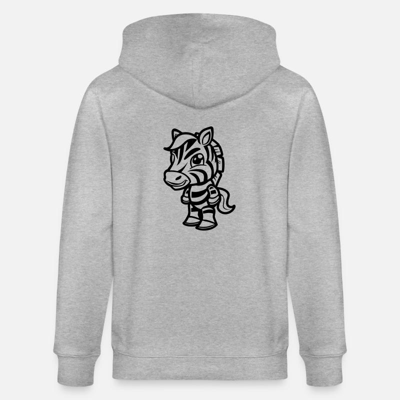 zebra comic - Stanley/Stella Unisex Bio-Kapuzenjacke CULTIVATOR  - Grau meliert