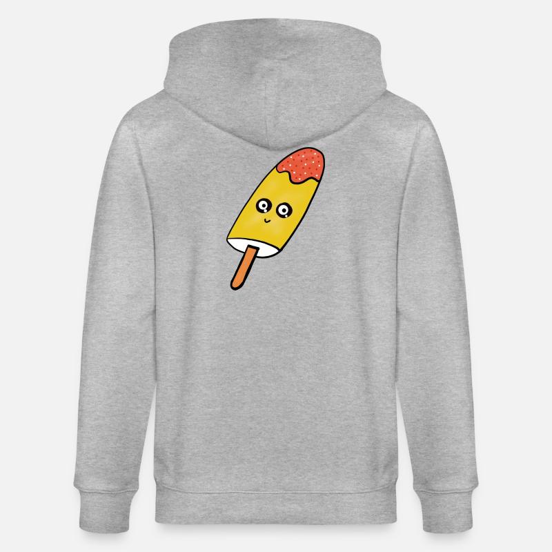Kawaii  Eis Eiskrem Kinder lustig - Veste à capuche bio CULTIVATOR Stanley/Stella Unisexe - gris chiné