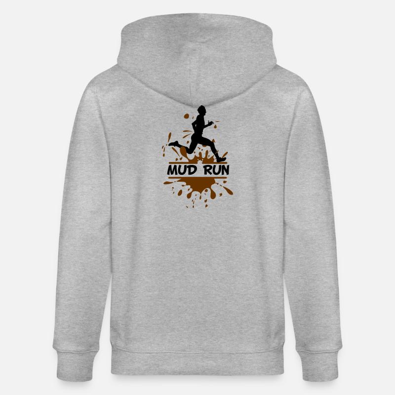 Mud Run Man – Modder Runner - Stanley/Stella Unisex Bio-Kapuzenjacke CULTIVATOR - Grau meliert