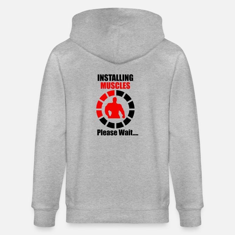 Installing Muscles (Loading) Funny - Stanley/Stella Unisex Bio-Kapuzenjacke CULTIVATOR  - Grau meliert