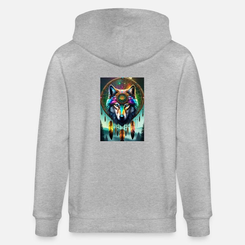 Wolf on your Side - Stanley/Stella Unisex Bio-Kapuzenjacke CULTIVATOR  - Grau meliert