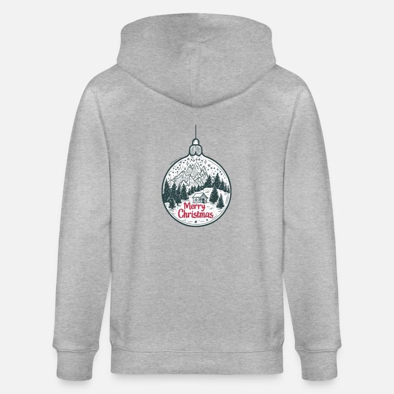 SPREAD Frohe Weihnachtskugel - Stanley/Stella Unisex Bio-Kapuzenjacke CULTIVATOR  - Grau meliert