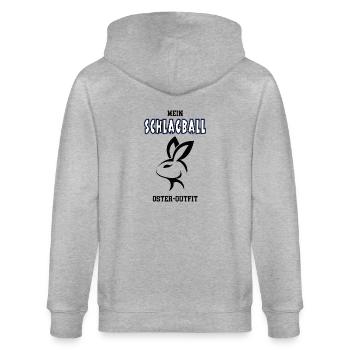 Schlagball Ostern Schlagballer Oster Outfit - Stanley/Stella Unisex Bio-Kapuzenjacke CULTIVATOR  - Grau meliert - Hinten - Luana (180cm)