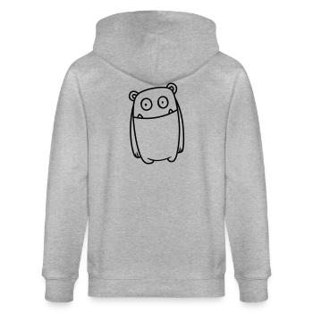Monster Fröhlich – Lustiges Kawaii Comic Design - Stanley/Stella Unisex Bio-Kapuzenjacke CULTIVATOR  - Grau meliert - Hinten - Luana (180cm)