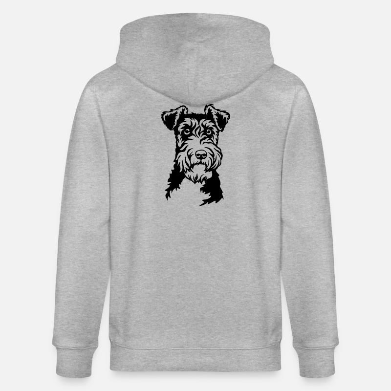 Tête de Fox Terrier - Veste à capuche bio CULTIVATOR Stanley/Stella Unisexe - gris chiné